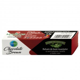 Balsam de buze nuantator Hyal'thaea Chocolate Brown cu acid hialuronic si Nalba mare 4.8 g