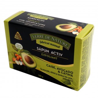 Sapun Activ Exfoliant cu samburi de caise, morcov, avocado si note citrice 100 g